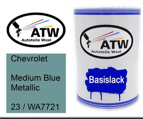 Chevrolet, Medium Blue Metallic, 23 / WA7721: 500ml Lackdose, von ATW Autoteile West.